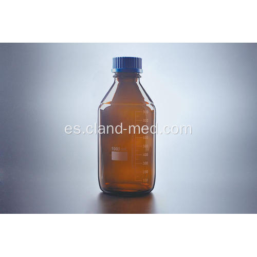 Botella de reactivo con tapón de rosca plástico azul Ámbar